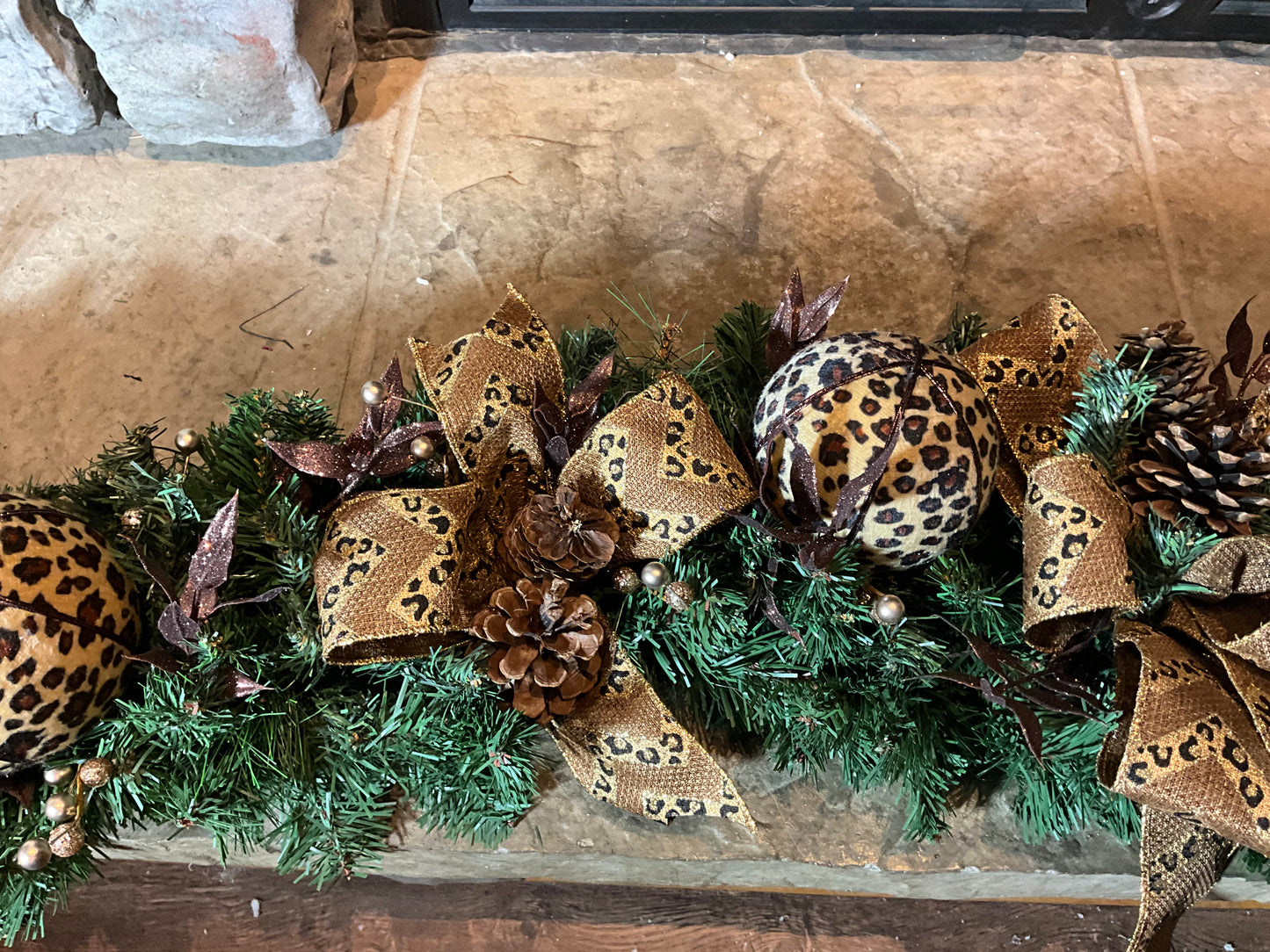Christmas Leopard garland , Christmas garland