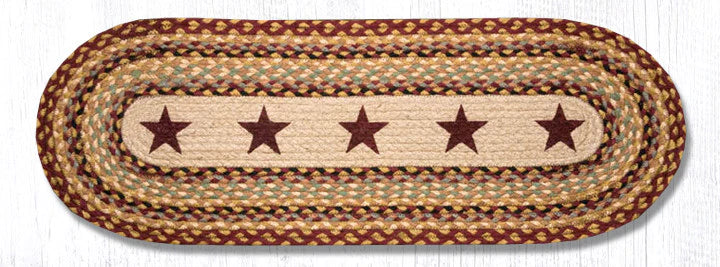13x36" Burgundy Stars Oval Patch Runner