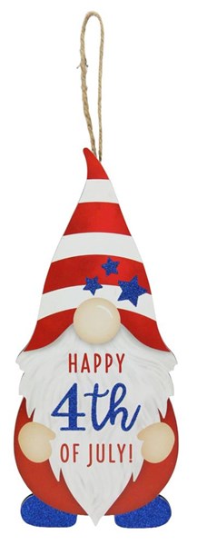 13.25"Hx5.75"L 4Th Of July Gnome Shape