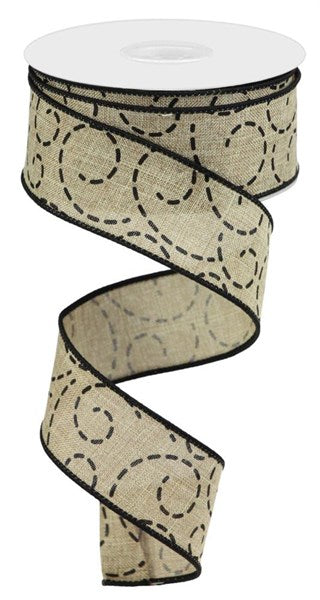 1.5"X10yd Dashed Swirls