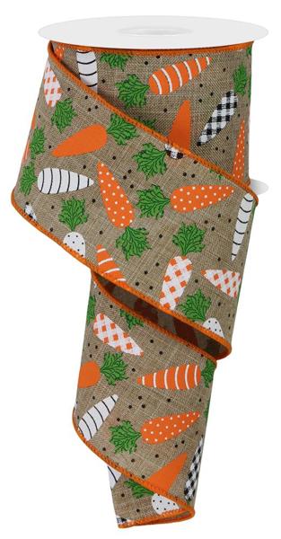 2.5" X 10Yd Patterned Carrots On Royal