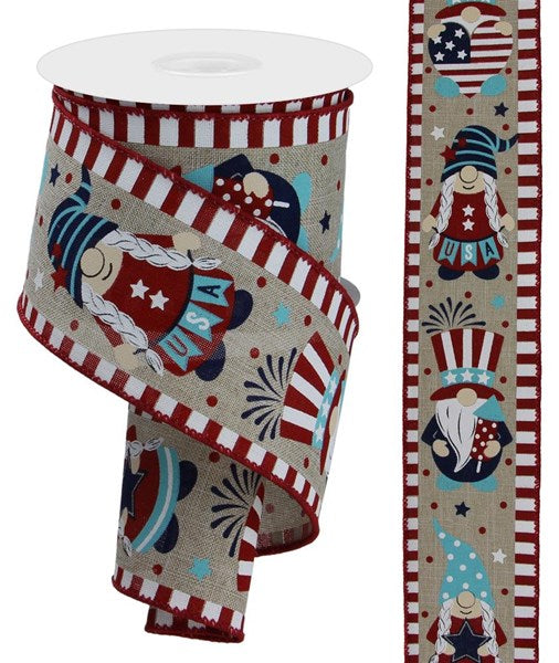 2.5" X 10Yd Patriotic Gnomes On Royal