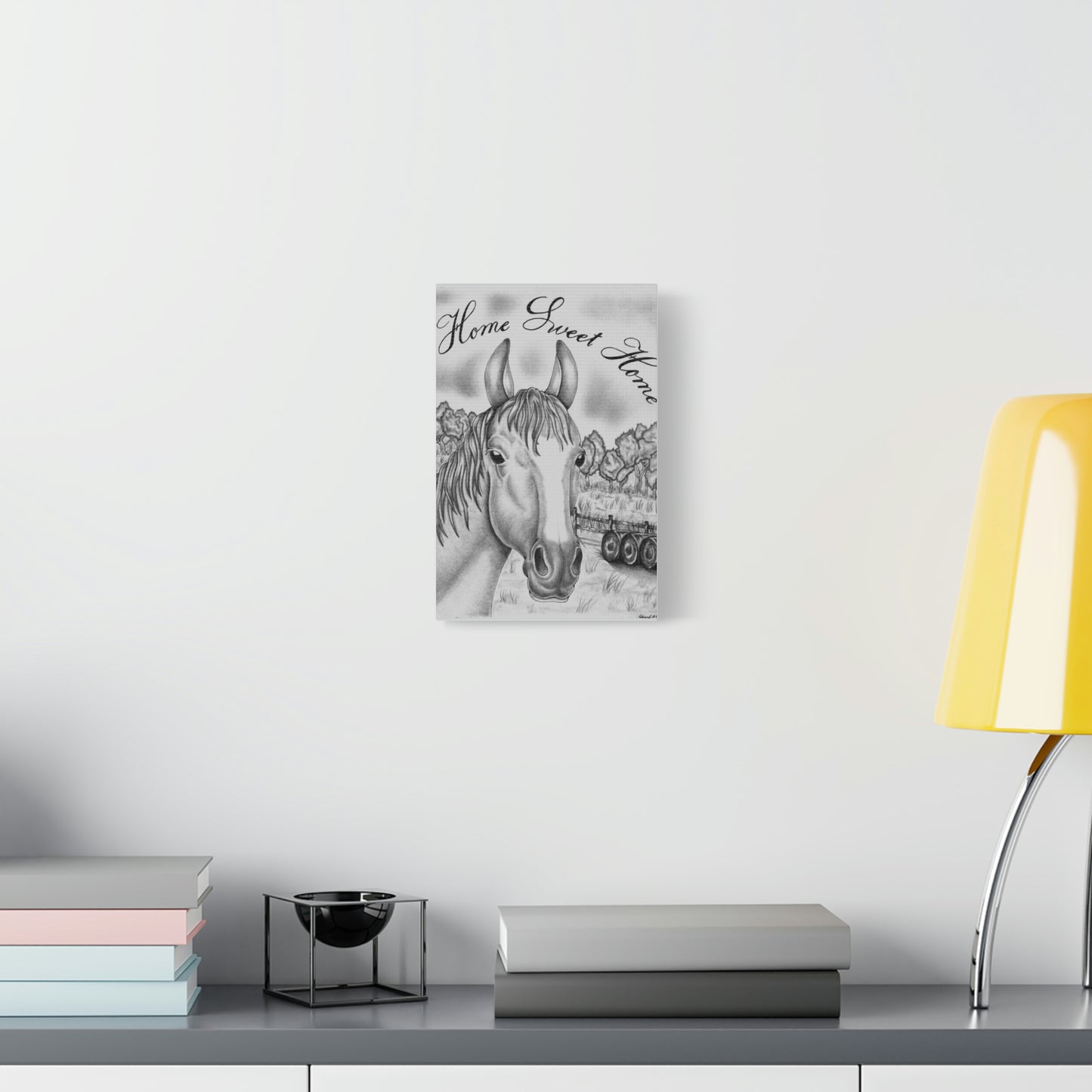 8x12" Horse Graphite art print on canvas