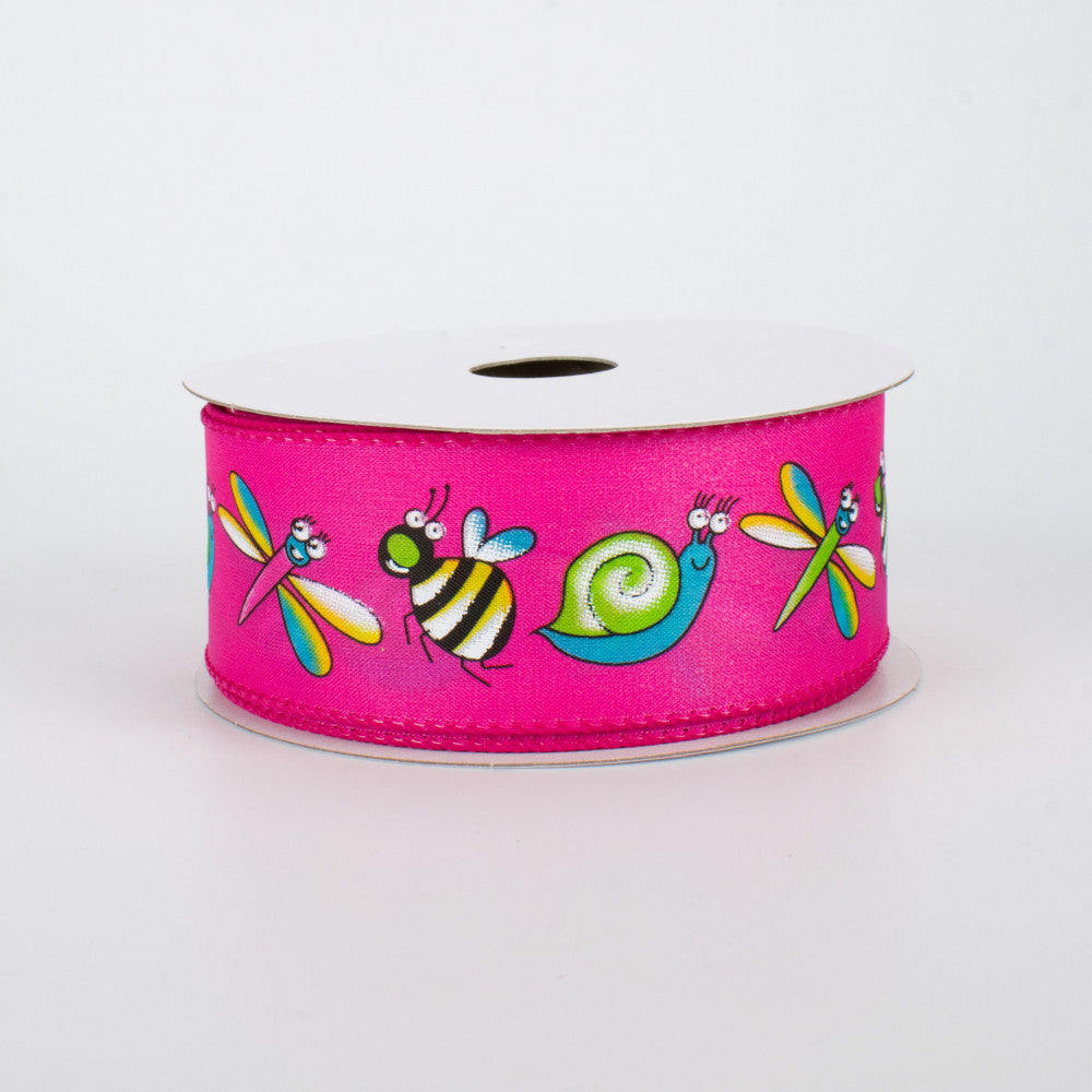 1.5" X 10 yrd bug ribbon hot pink ribbon