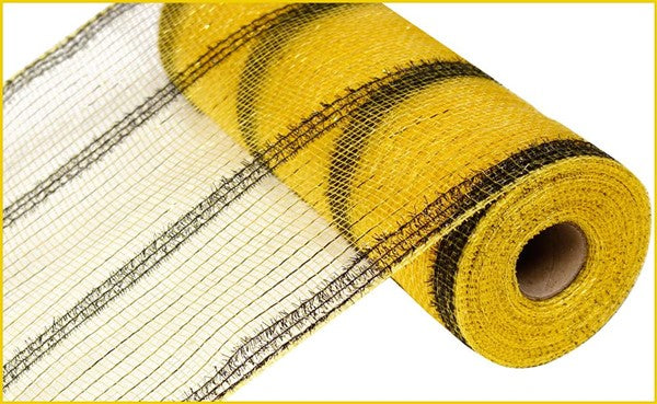 10.5" x 10 yrds Wide Tinsel Foil Mesh Gold/Black