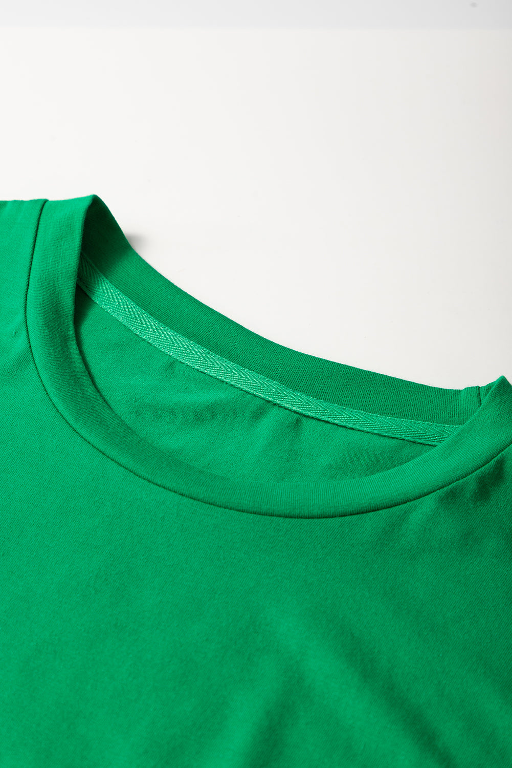 Khaki Casual Plain Crew Neck Tee