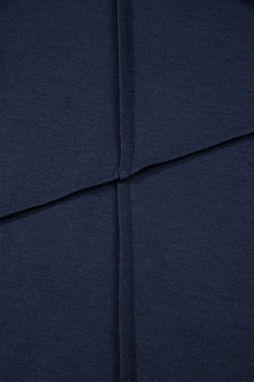 Blue Sapphire Solid Color Toothpick Stripe Round Neck T Shirt