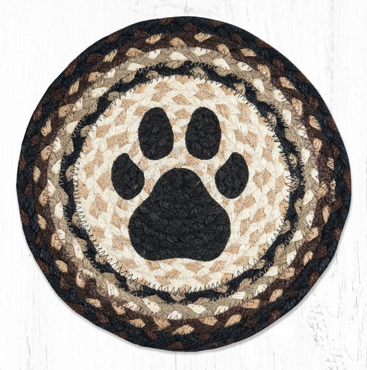 10" Round Printed Trivet with Dog Paw Design