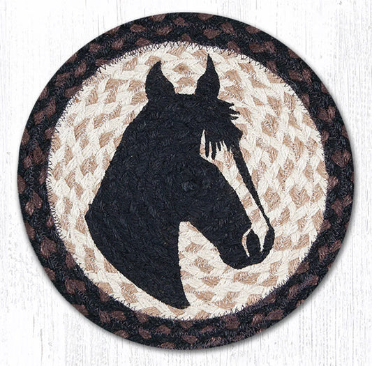 10" Round Printed Trivet with Horse Portrait Design