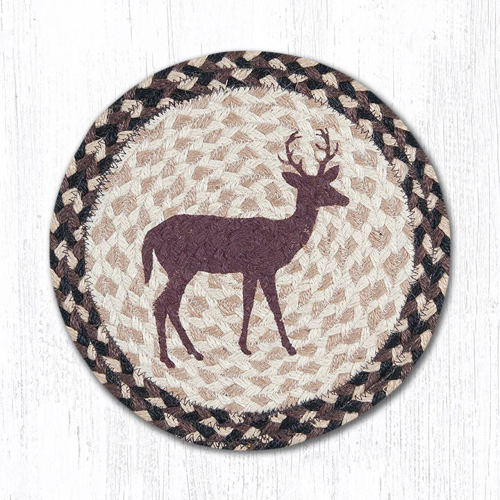 10" Round Printed Trivet with Little Buck Design