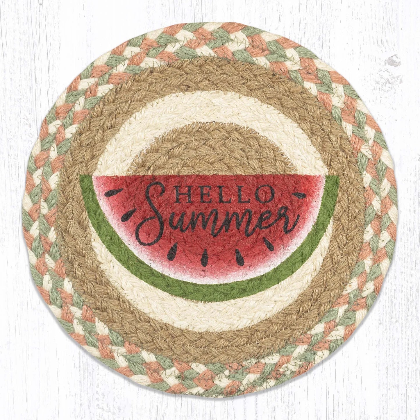 10" Round Printed Trivet with Watermelon Design