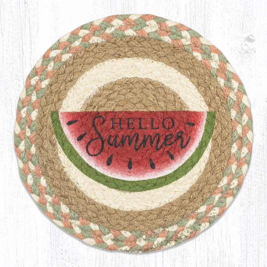 10" Round Printed Trivet with Watermelon Design