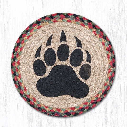 10" Round Printed Trivet with Bear Paw Design