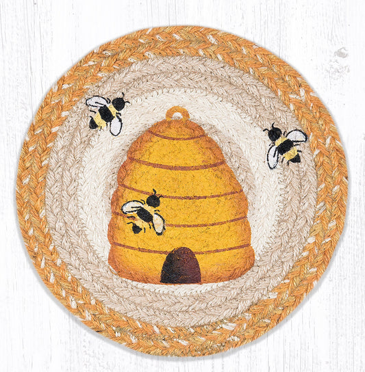 Hand Stenciled Trivet with Beehive Design