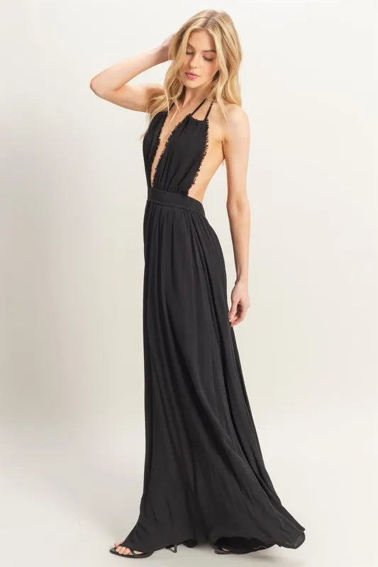 HYFVE Halter Neck Fitted Waist Flowy Maxi Dress Barbs Country Creations HYFVE Halter Neck Fitted Waist Flowy Maxi Dress Barbs Country Creations
