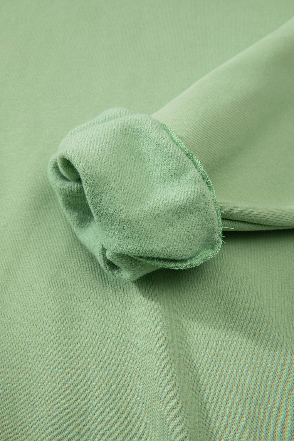 Gray Solid Fleece Lined Drop Shoulder Terry Sweatshirt