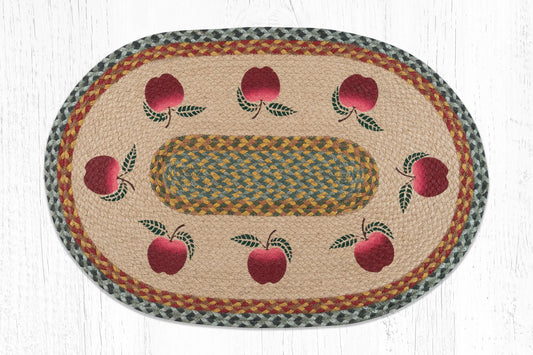 20"x30" Hand Stenciled Oval Patch Braided Rug