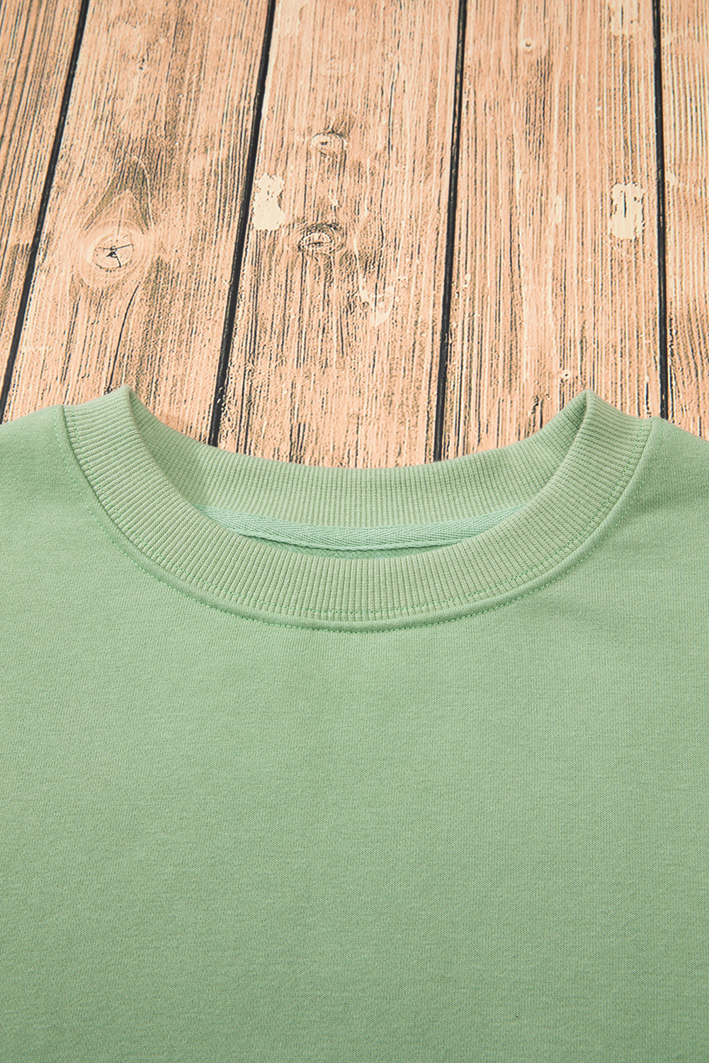 Gray Solid Fleece Lined Drop Shoulder Terry Sweatshirt
