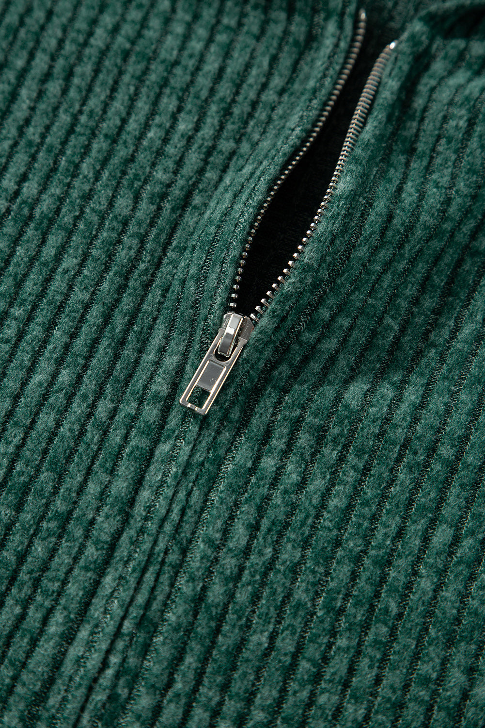 Red Dahlia Ribbed Zip Up Front Drawstring Hoodie