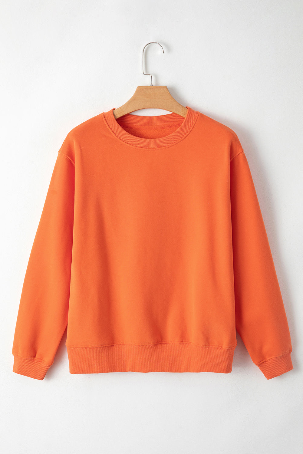 Gray Solid Fleece Lined Drop Shoulder Terry Sweatshirt