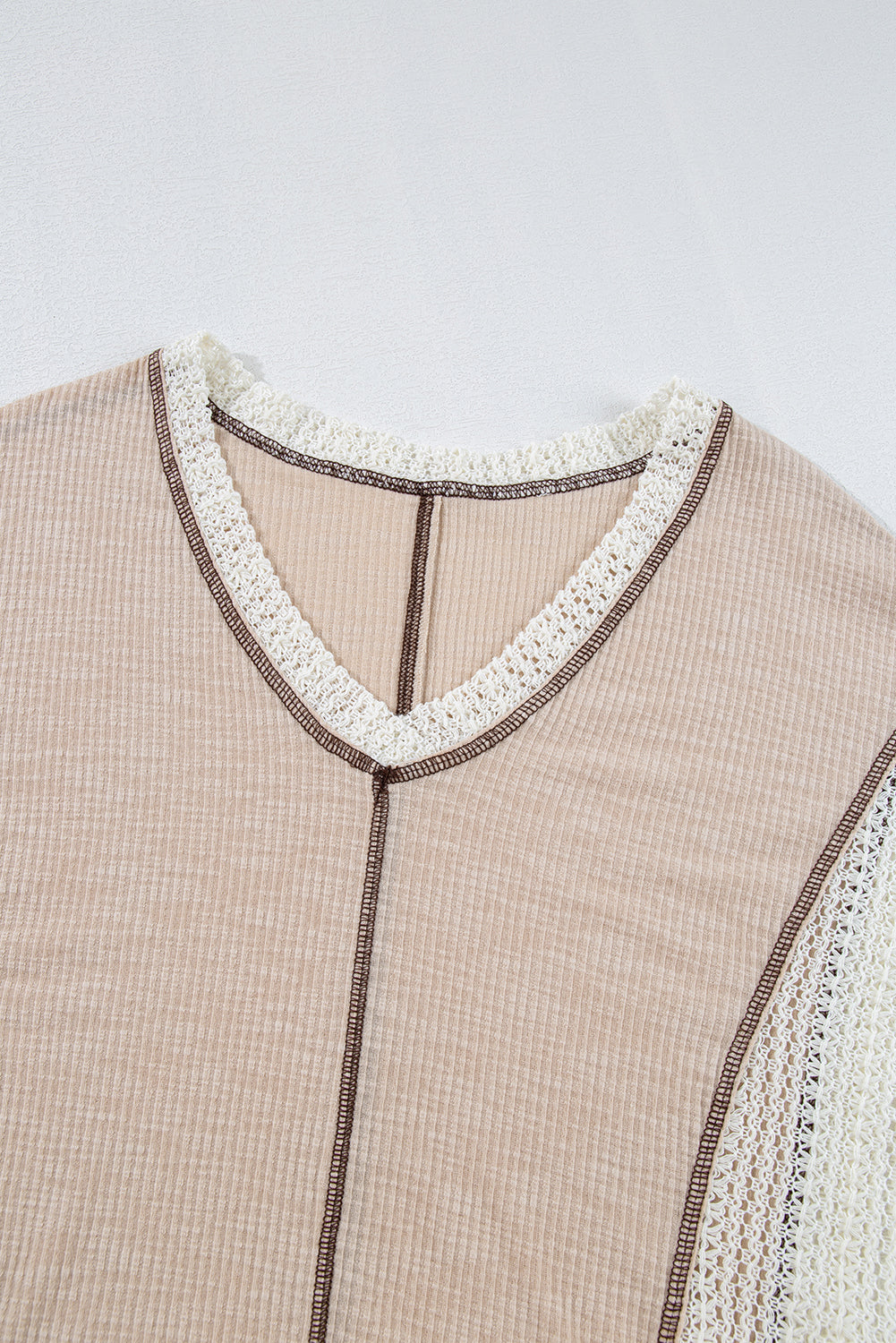 Ashleigh Blue Crochet Detail Exposed Seam High Low Loose Top
