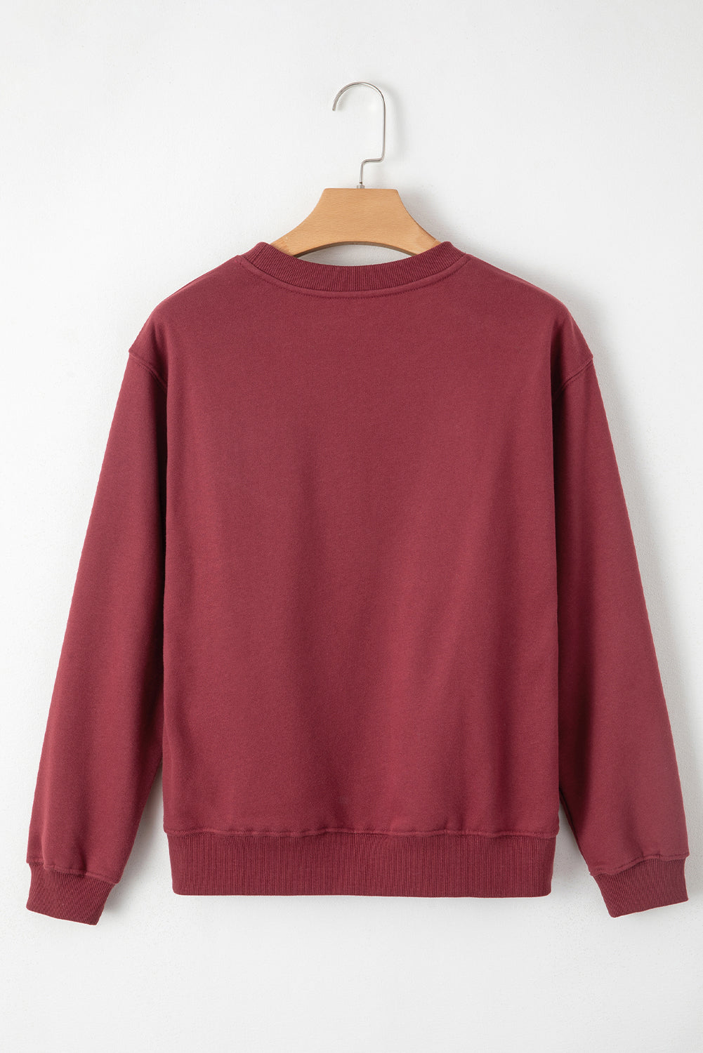 Gray Solid Fleece Lined Drop Shoulder Terry Sweatshirt