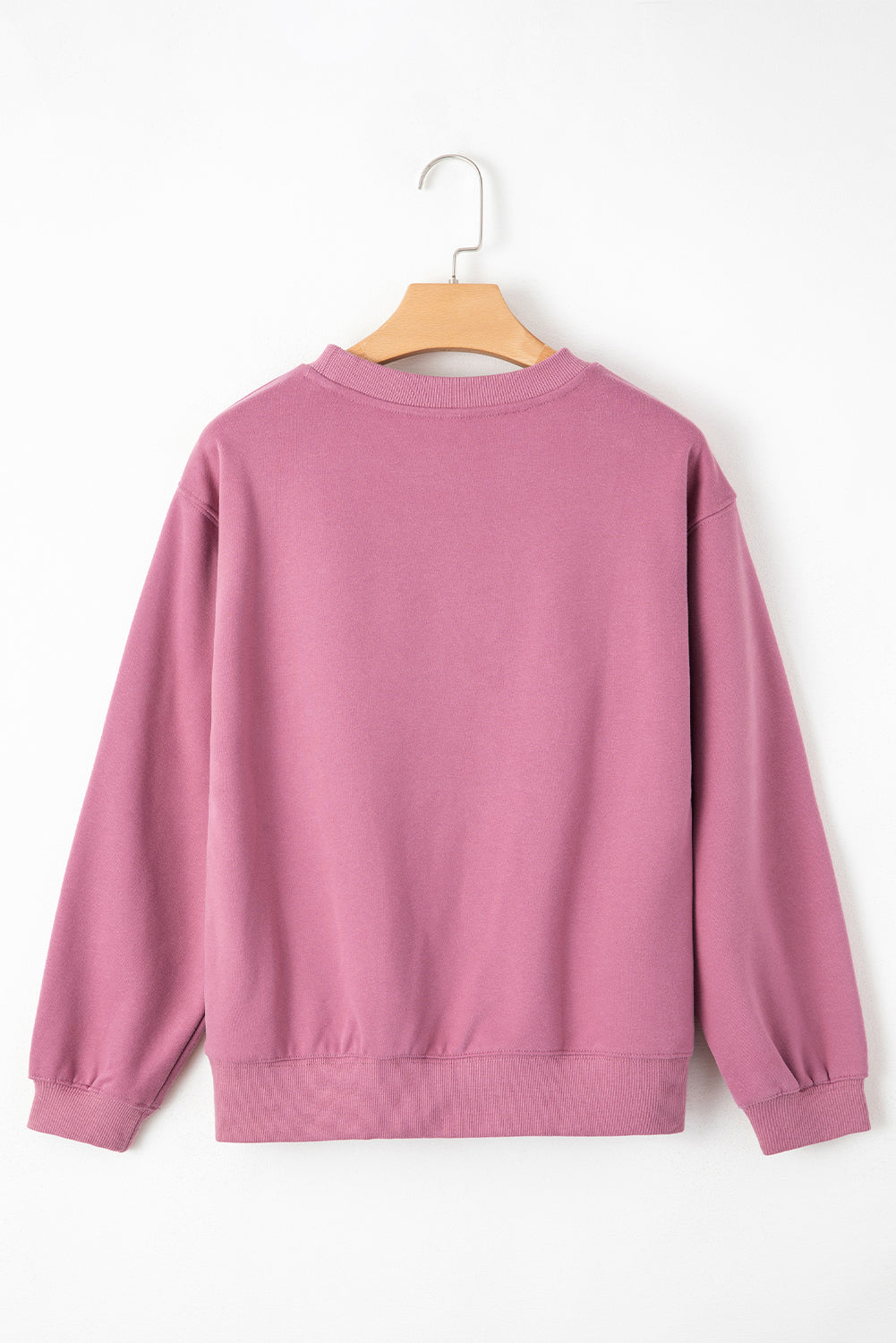 Gray Solid Fleece Lined Drop Shoulder Terry Sweatshirt