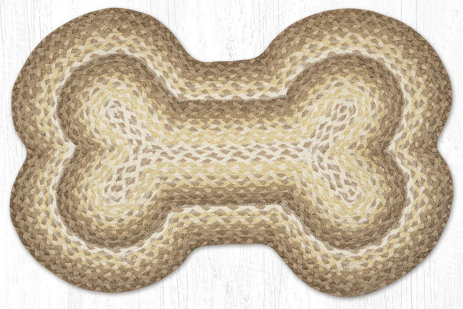 18 x 28 " Jute Braided Dog Bone Shaped Rug Natural