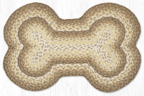 18 x 28 " Jute Braided Dog Bone Shaped Rug Natural