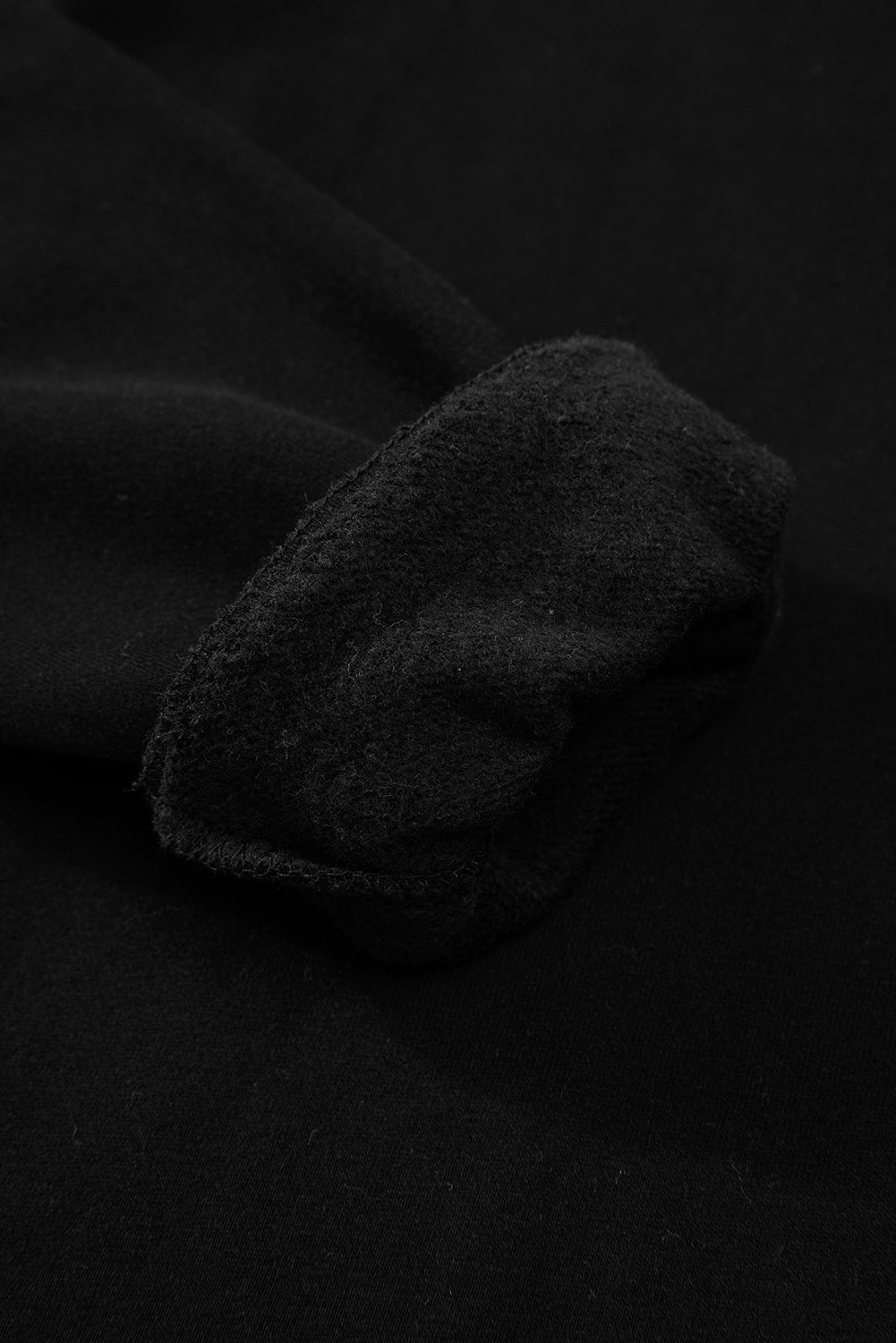 Gray Solid Fleece Lined Drop Shoulder Terry Sweatshirt