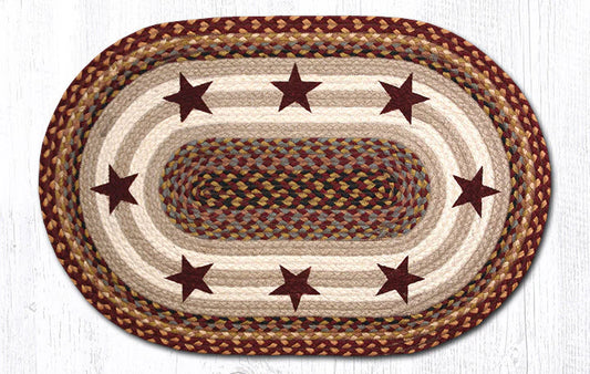 Burgundy Stars braided rug