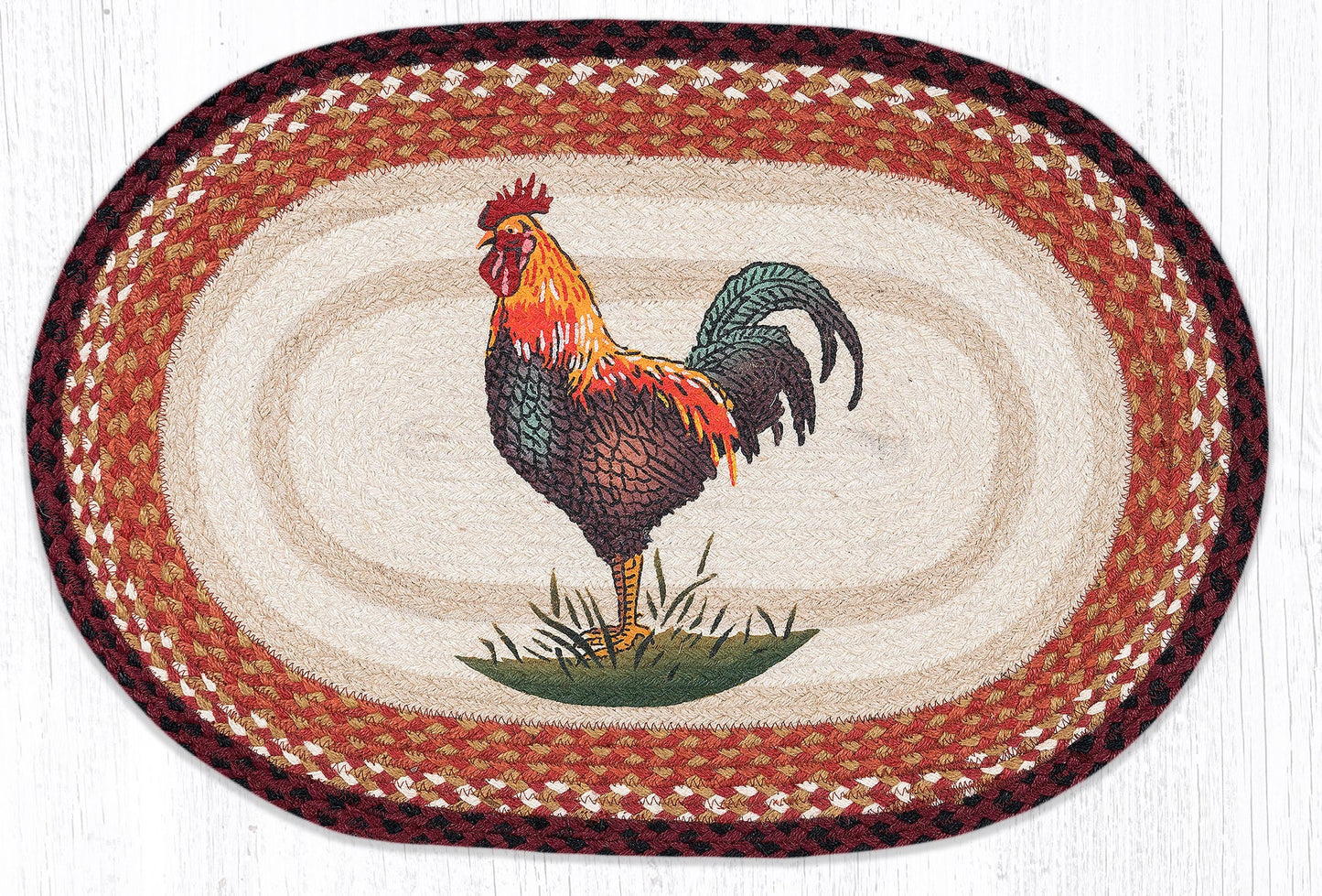 Rustic Rooster 2O"X30" Oval rug