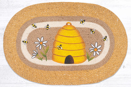 Beehive braided Oval rug 20"x30"