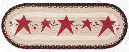 Primitive Stars Burgundy Oval Patch Runner