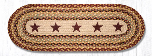 Burgundy Stars Oval Patch Runner