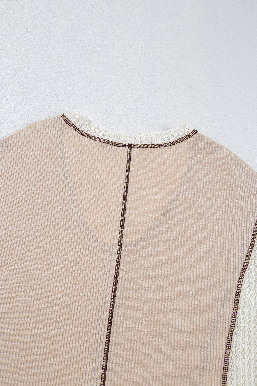 Ashleigh Blue Crochet Detail Exposed Seam High Low Loose Top