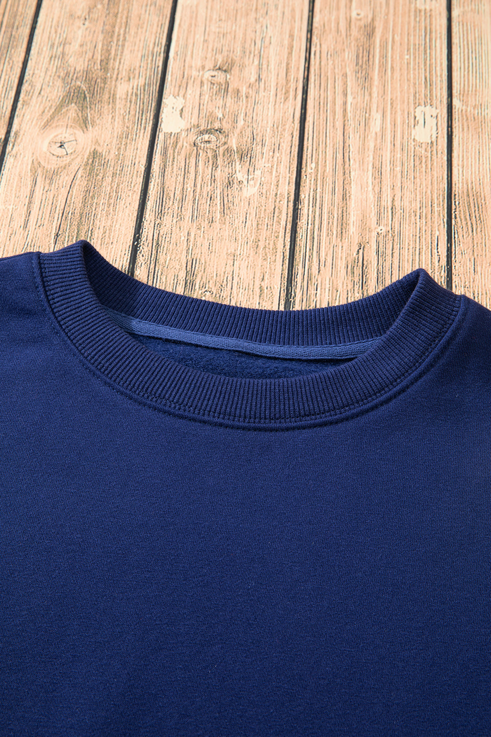 Gray Solid Fleece Lined Drop Shoulder Terry Sweatshirt