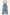 Stone Blue Distressed Bib Pocket Wide Leg Denim Overall