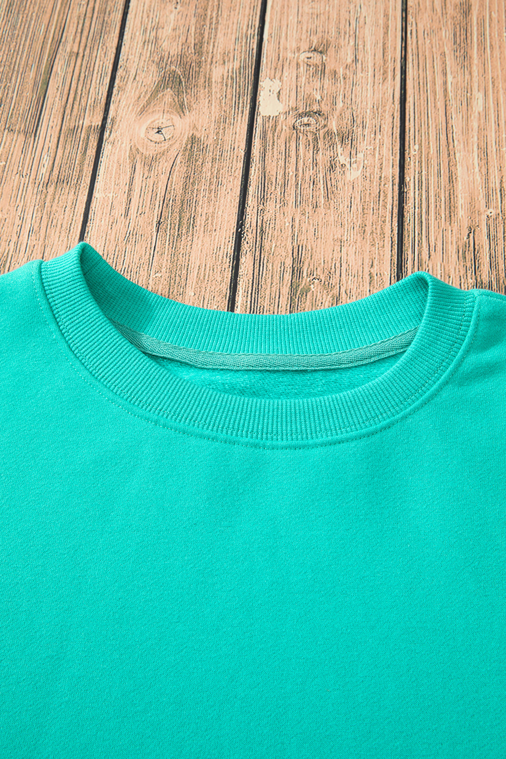 Gray Solid Fleece Lined Drop Shoulder Terry Sweatshirt