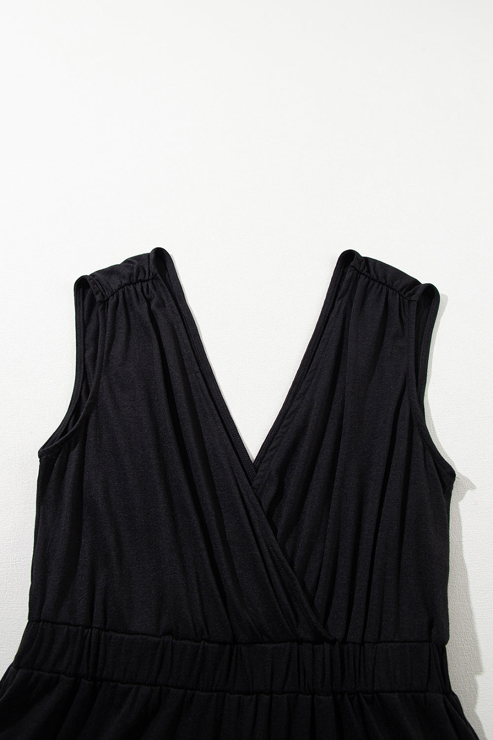 Jungle Green Deep V Pleated Crisscross Wide Leg Backless Jumpsuit
