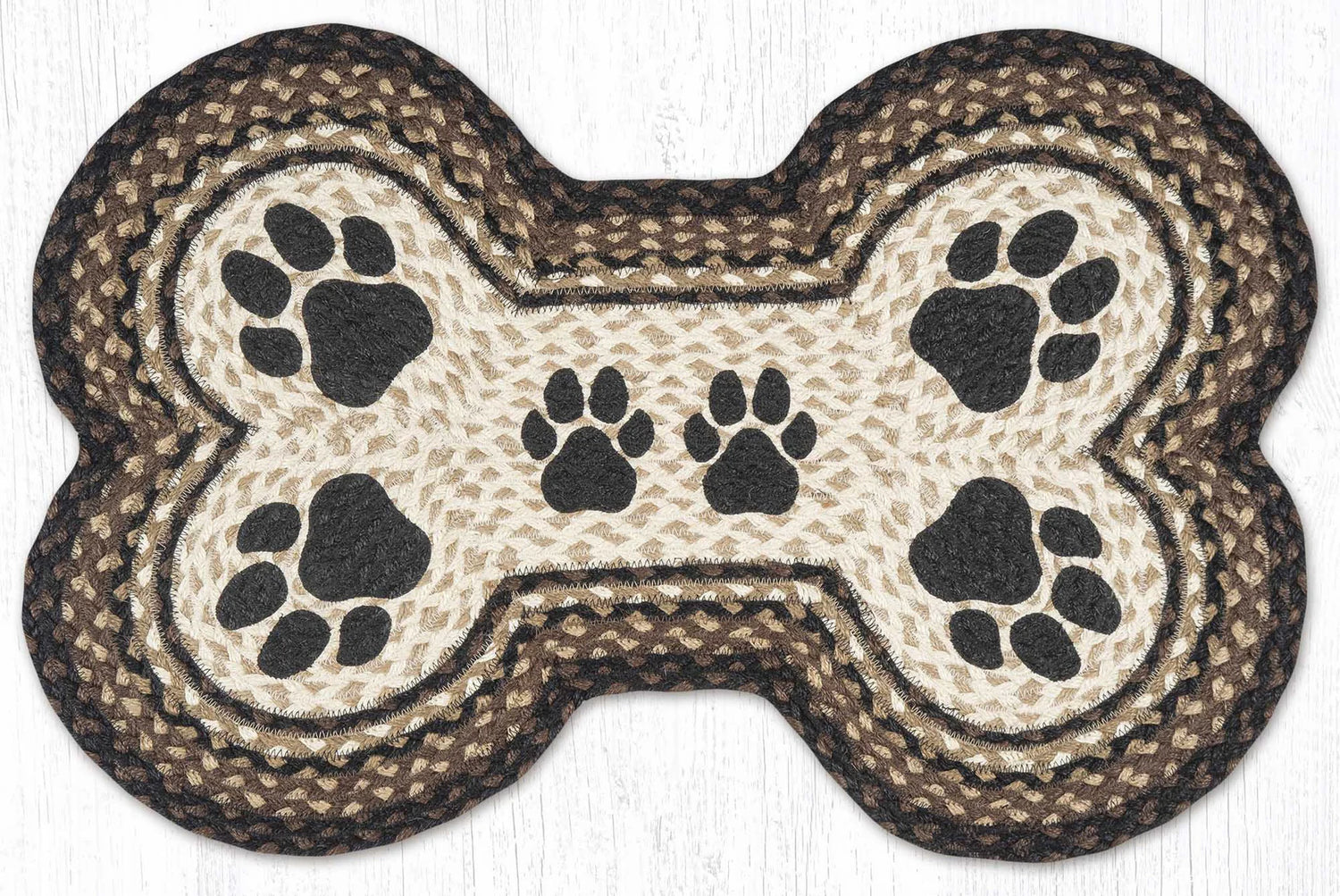 18"x28" Jute Braided Dog Bone Shaped Rug