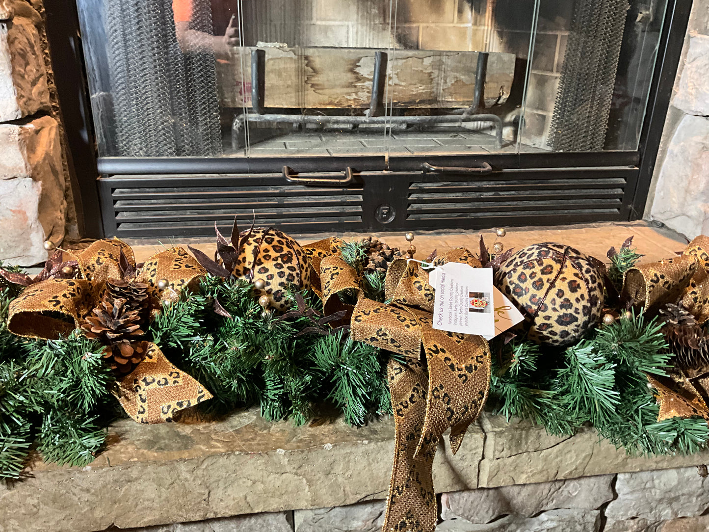 Christmas Leopard garland , Christmas garland