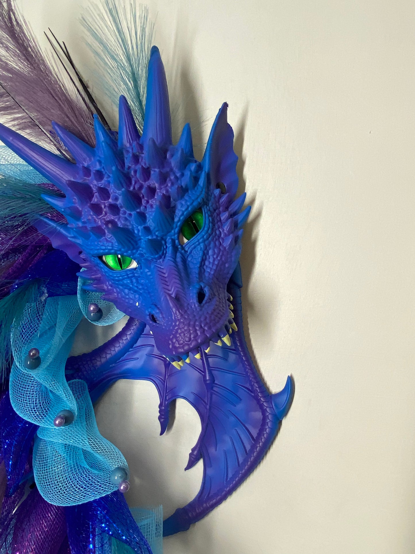 Blue and purple dragon wall decor , Dragon wreath