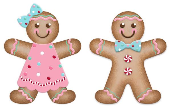 2 Asst 12"Hx10"L Gingerbread Girl or Boy ,  MD0802