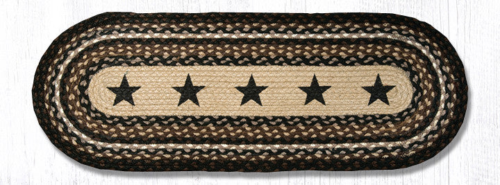 13 x 36" Black Stars Oval Patch Runner