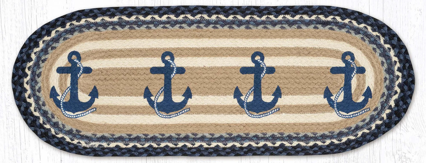 Navy Anchor Oval Patch Runner