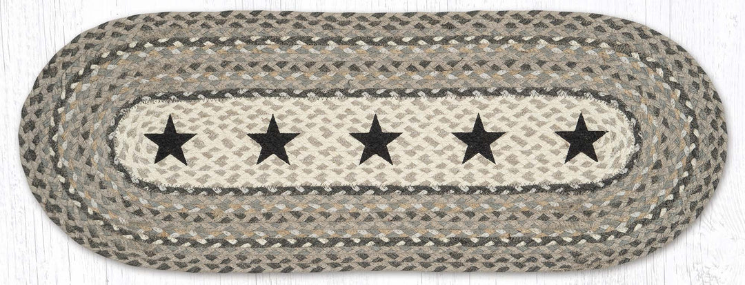 Black Stars 13"x36"oval table runner