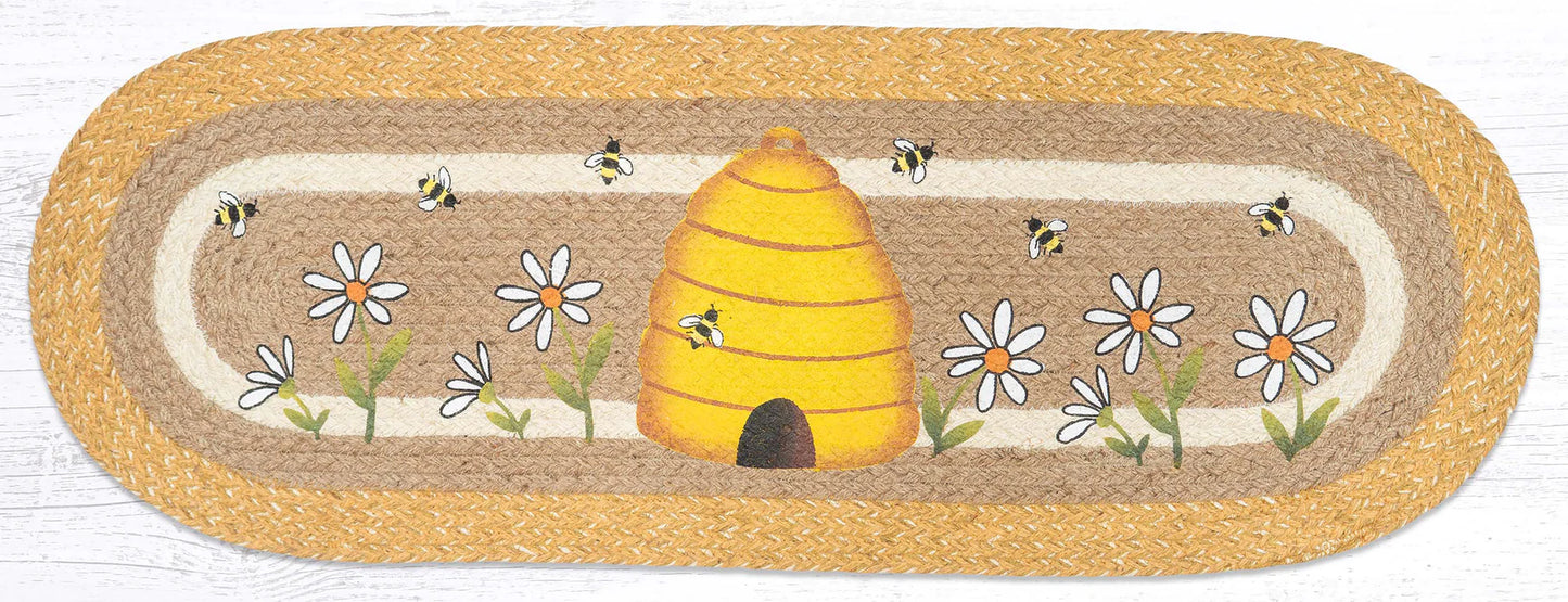 13"x36" Bee Hive Oval Patch Printed Runner