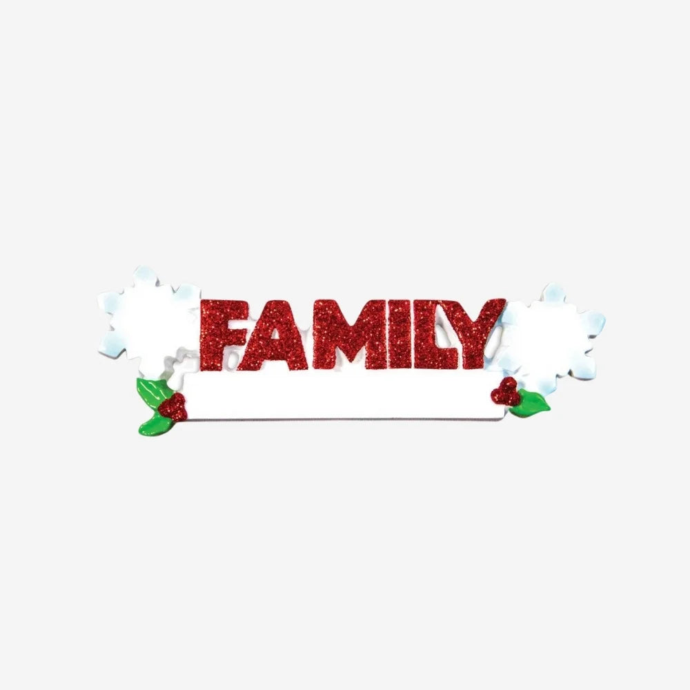 Word Family (with 2 Snowflakes) Christmas Ornament