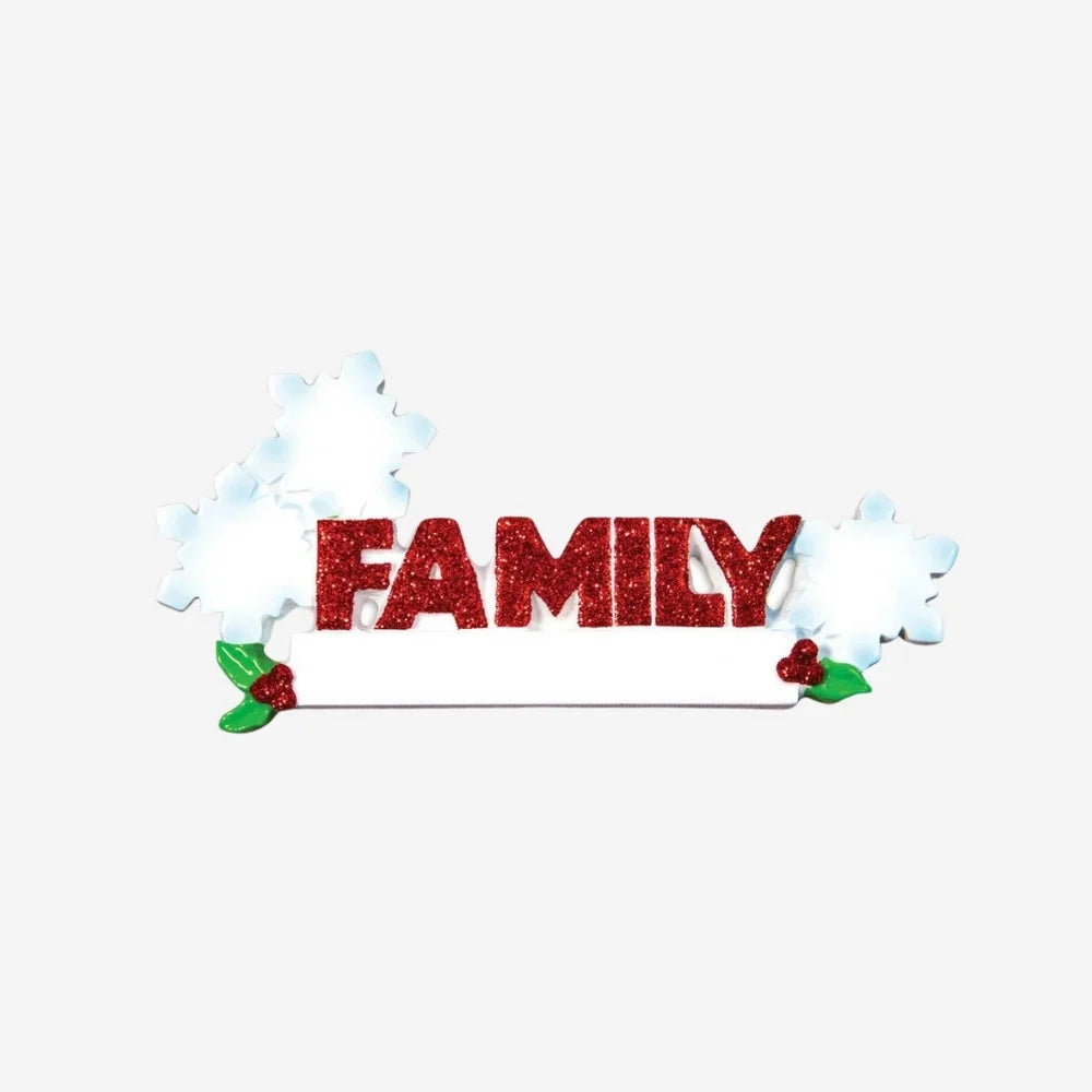 Word Family (with 3 Snowflakes) Christmas Ornament